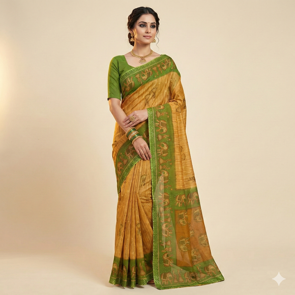 Nritya varnam Ethinc Cotton Saree.