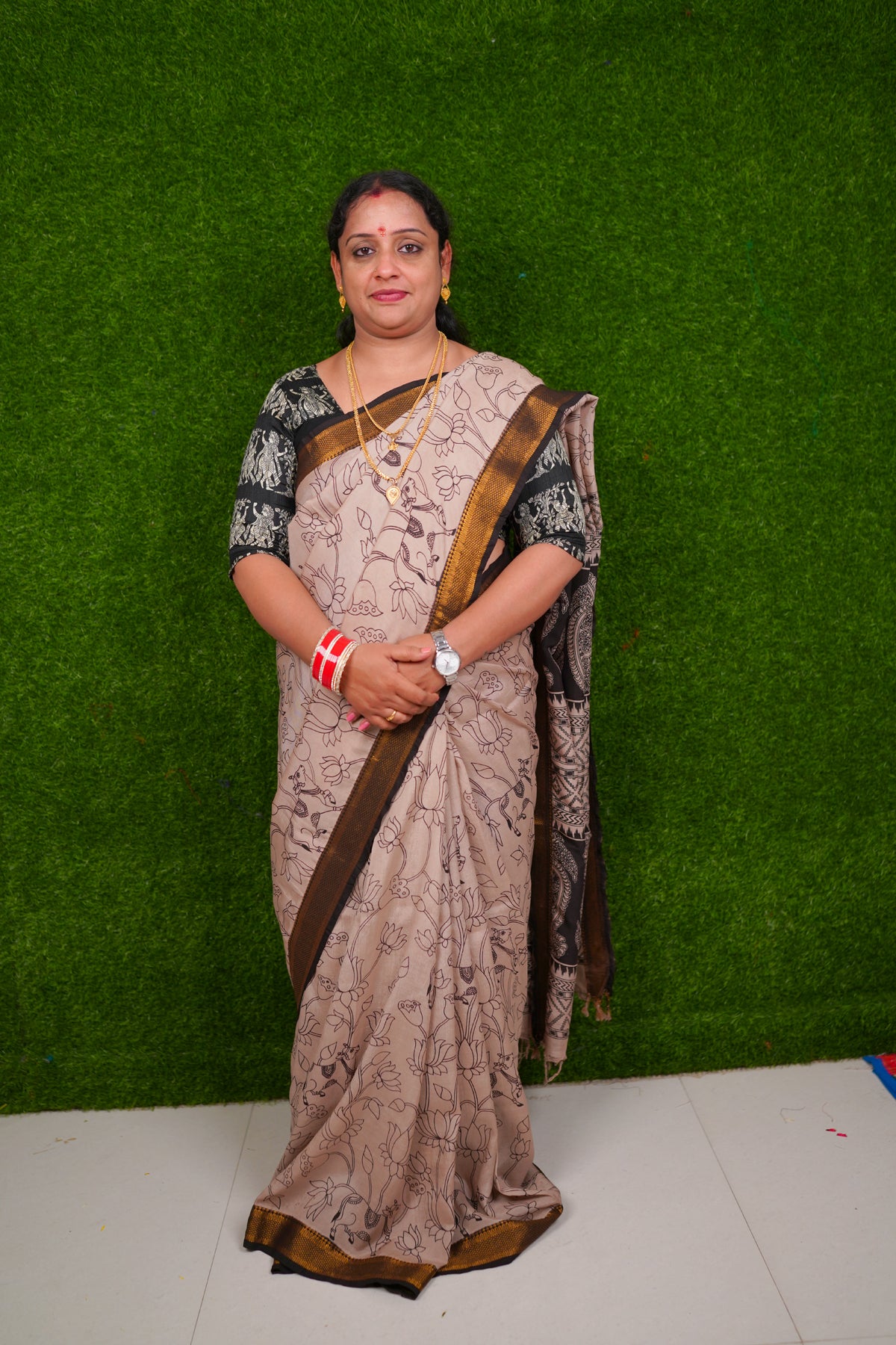 Kalamkari Nizam Boarder saree