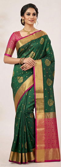 Teal Knchana Charm Saree