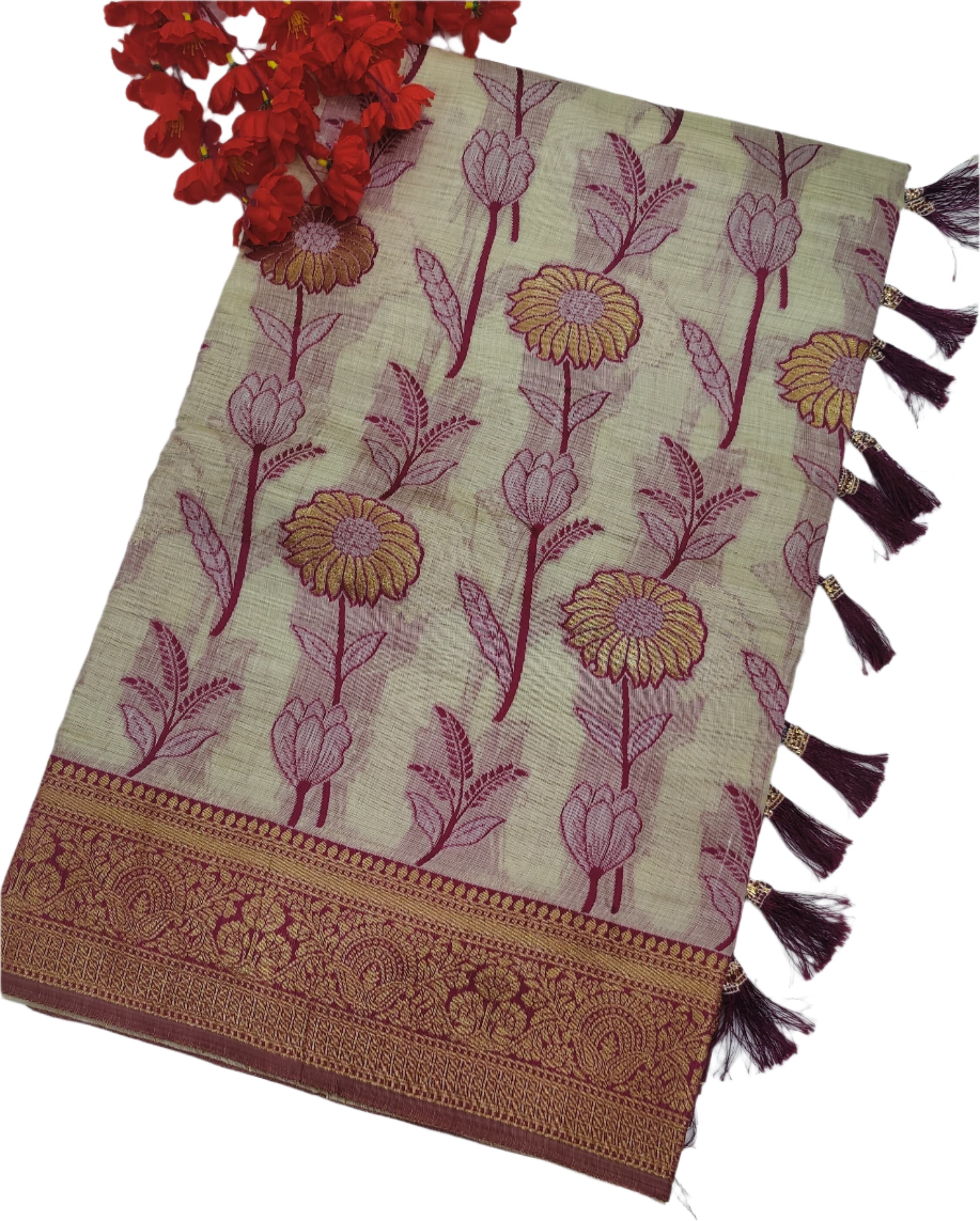KORA FULL WEAVING SAREE
