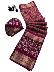 PURE DOLA SILK WITH JACQUARD PATTU BORDER