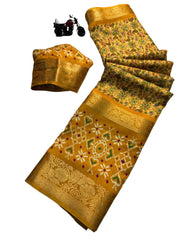 PURE DOLA SILK WITH JACQUARD PATTU BORDER