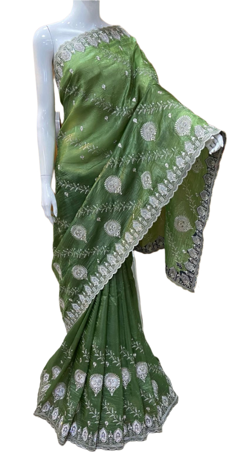 SOFT FABRIC SAREE WITH EMBROIDERY WORK WITH ORIGINAL ZARI