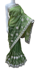 SOFT FABRIC SAREE WITH EMBROIDERY WORK WITH ORIGINAL ZARI
