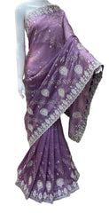 SOFT FABRIC SAREE WITH EMBROIDERY WORK WITH ORIGINAL ZARI