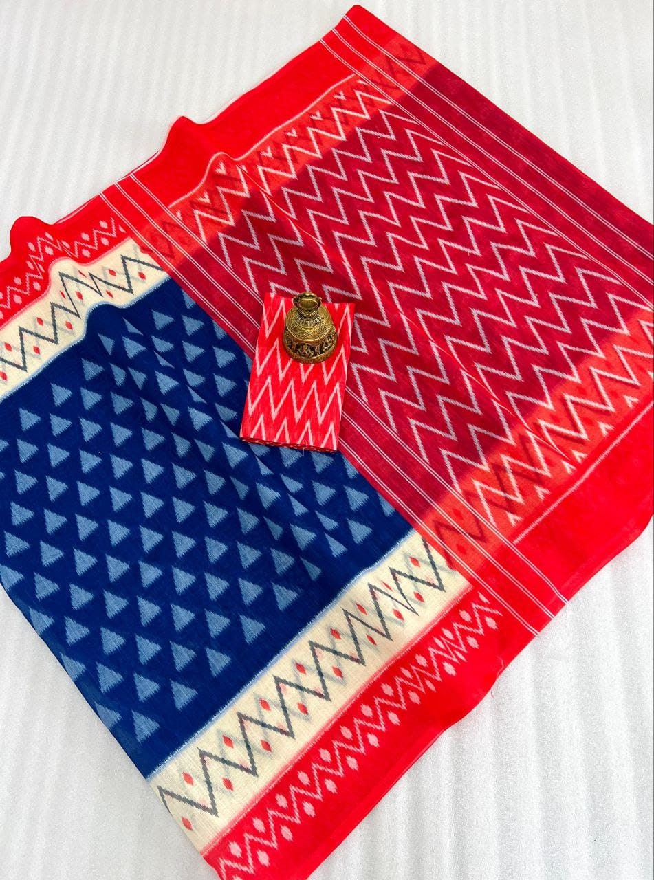 LINEN DIGITAL PRINT SAREE