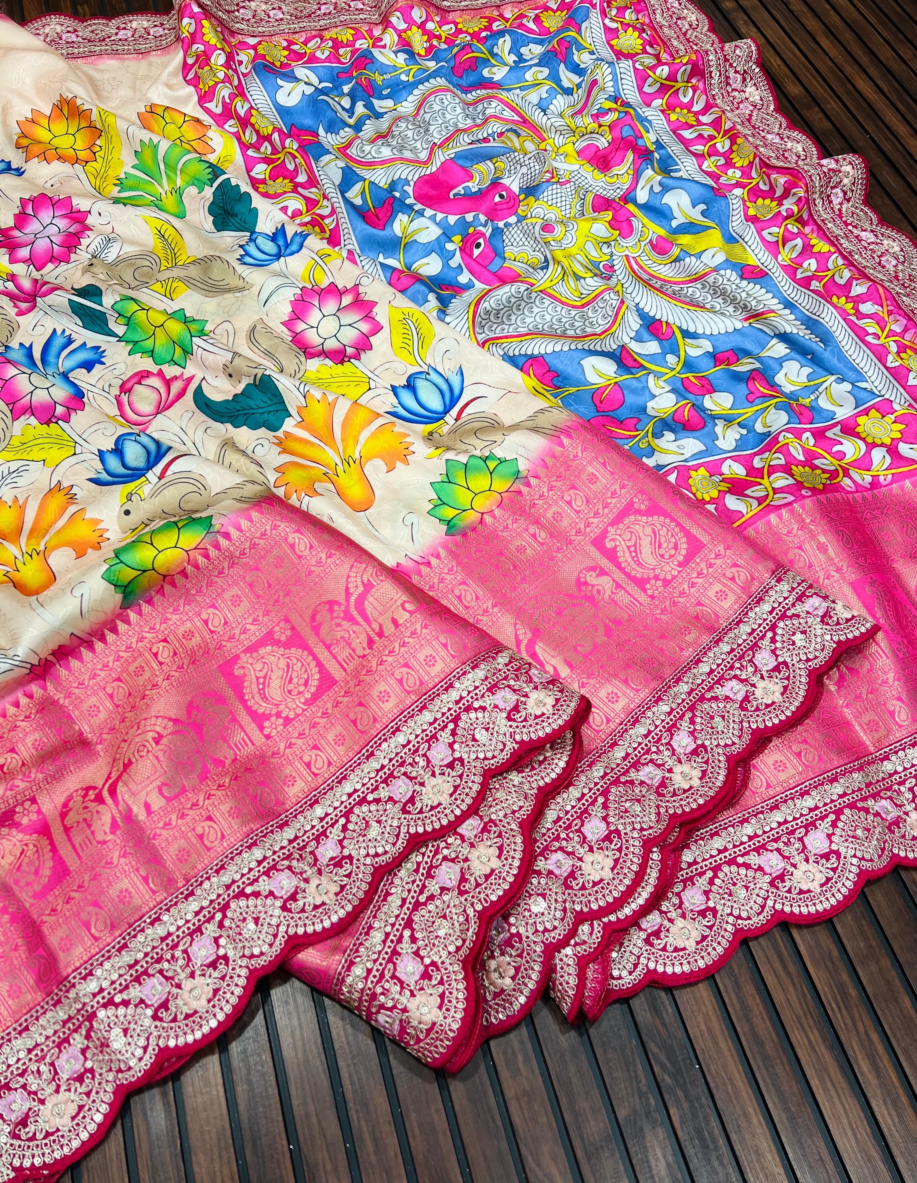 SOFT DOLA SILK LICHI SAREE