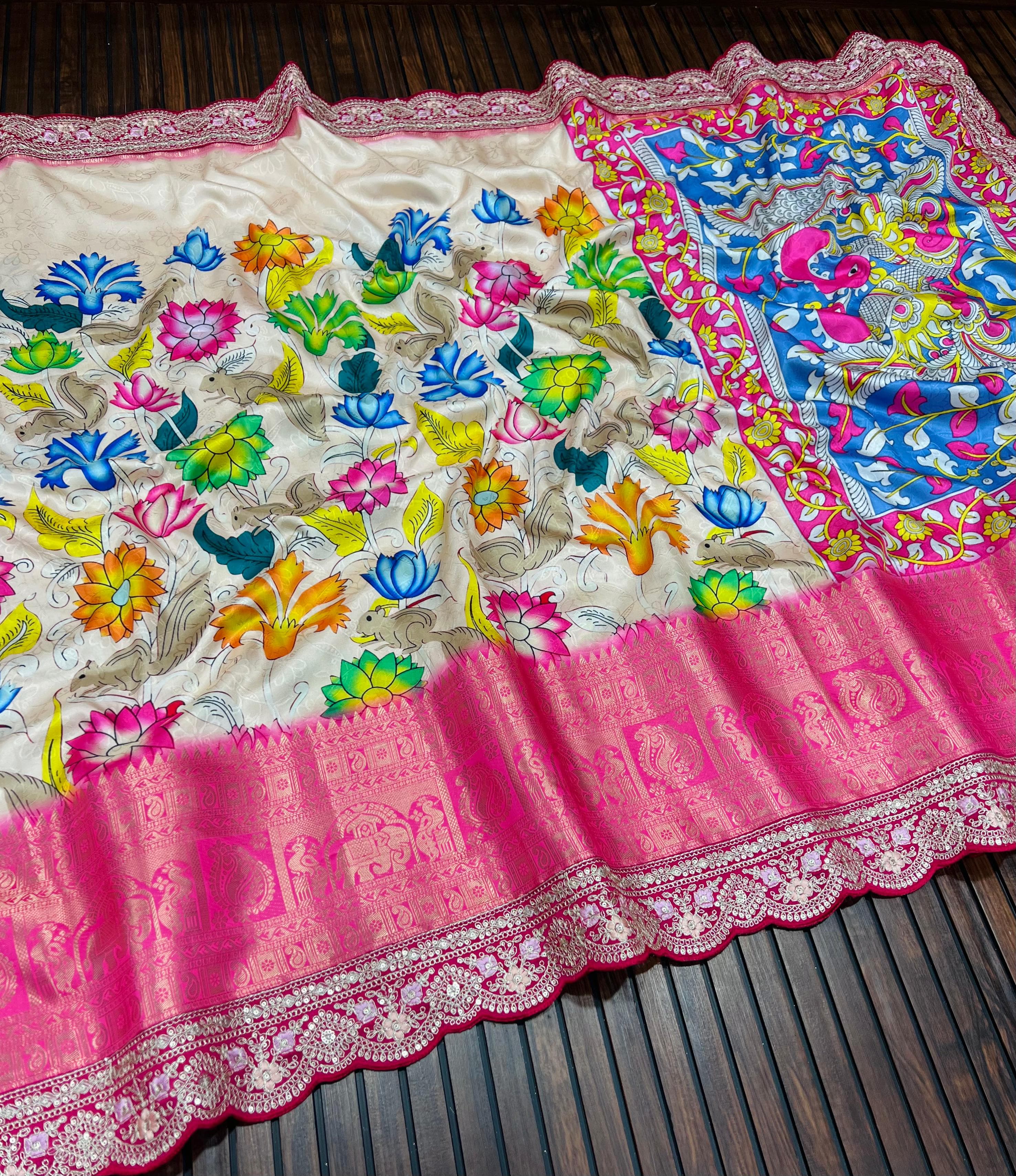 SOFT DOLA SILK LICHI SAREE