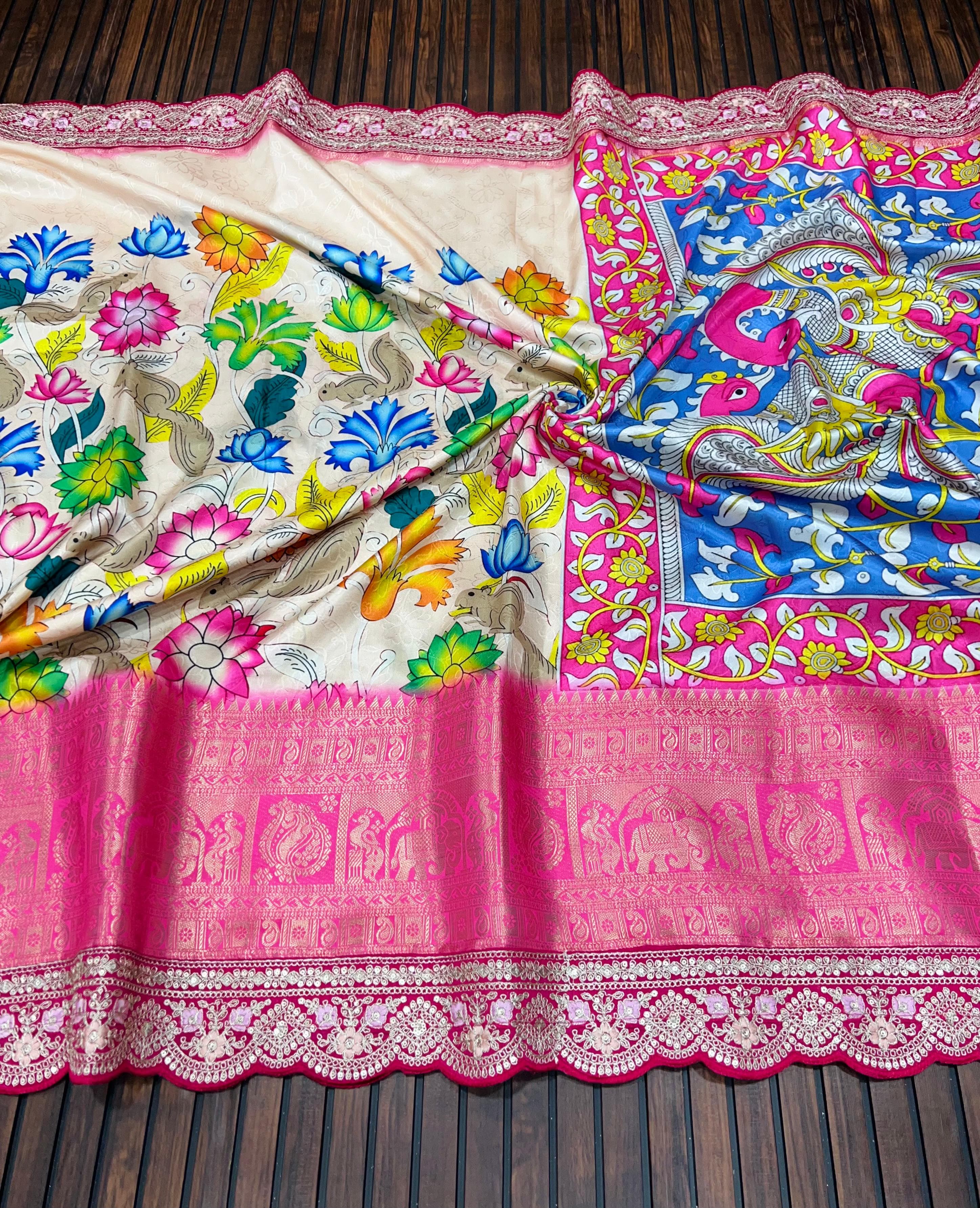 SOFT DOLA SILK LICHI SAREE