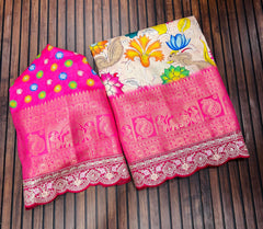 SOFT DOLA SILK LICHI SAREE