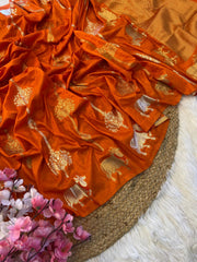 BANARASI SOFT HAND-DYED SAREE ZARI WEAVING