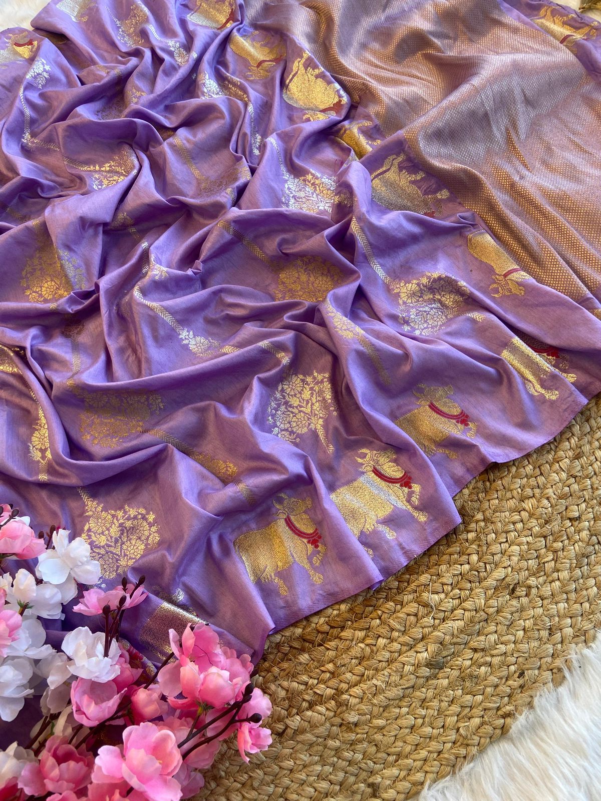 BANARASI SOFT HAND-DYED SAREE ZARI WEAVING