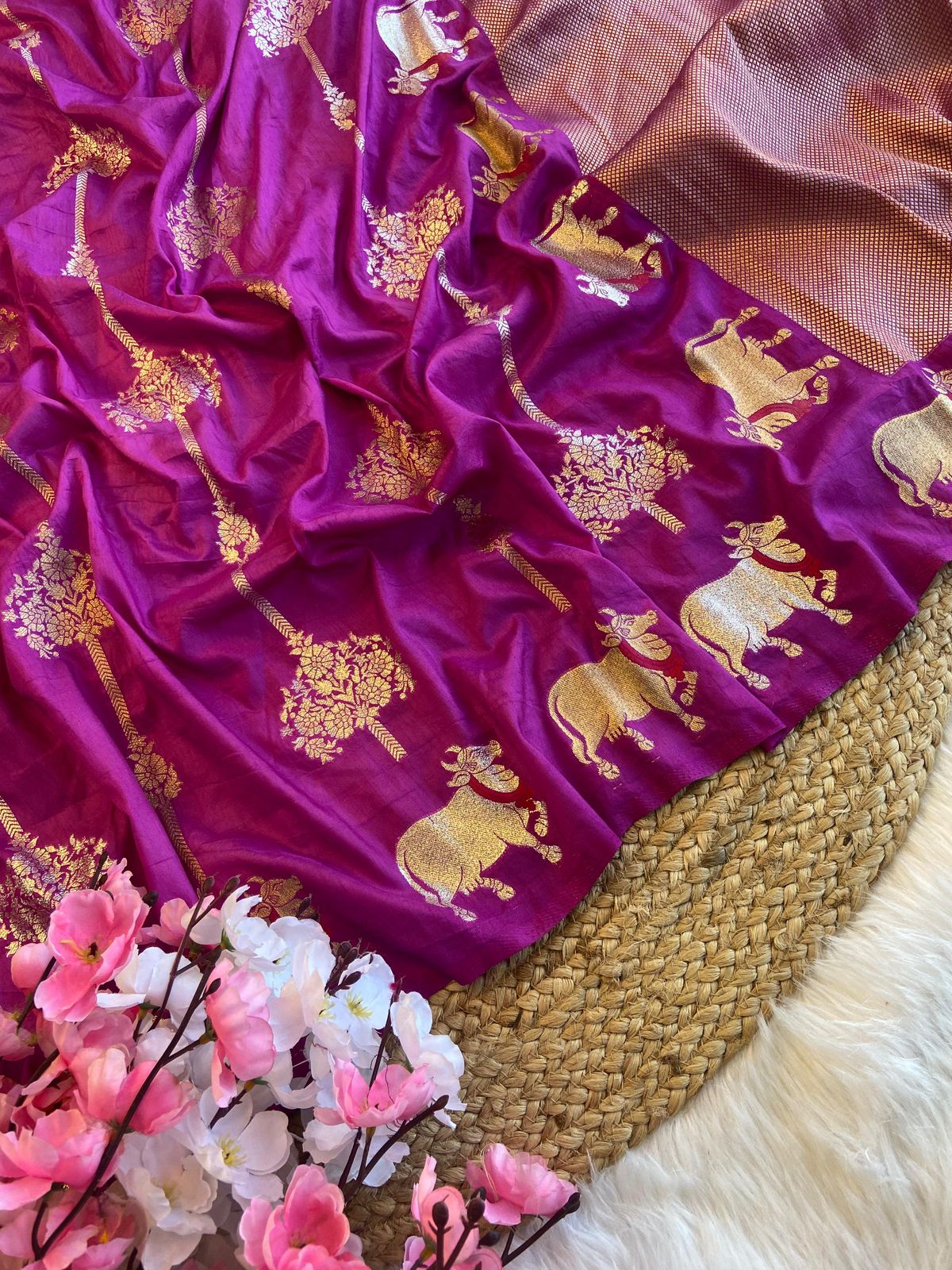 BANARASI SOFT HAND-DYED SAREE ZARI WEAVING