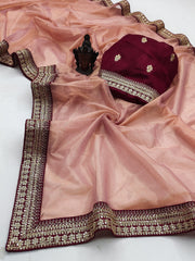 PURE SOFT TISSUE ZARI SAREE