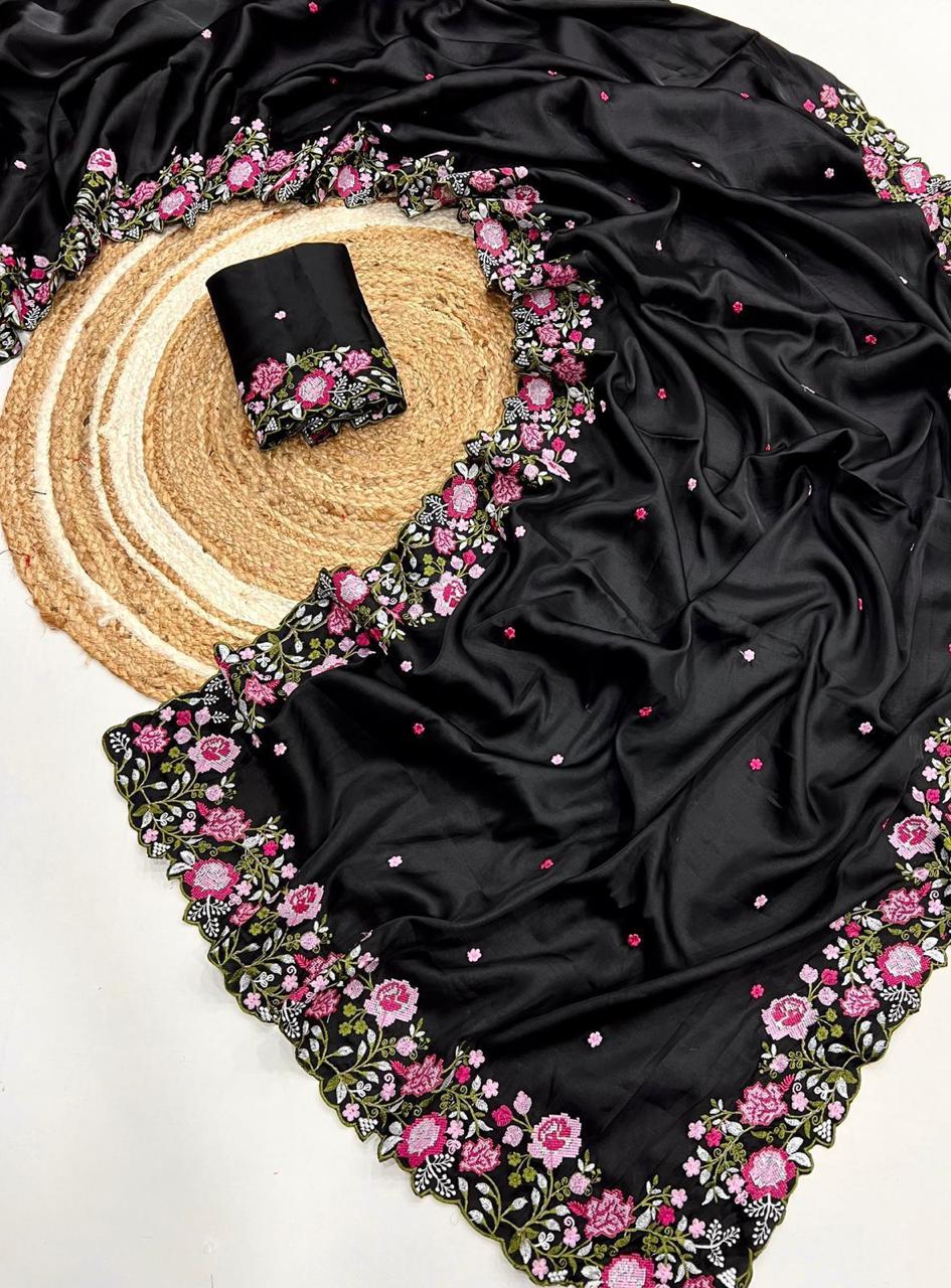 KOREAN TUSSER SILK SAREE