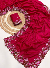 KOREAN TUSSER SILK SAREE