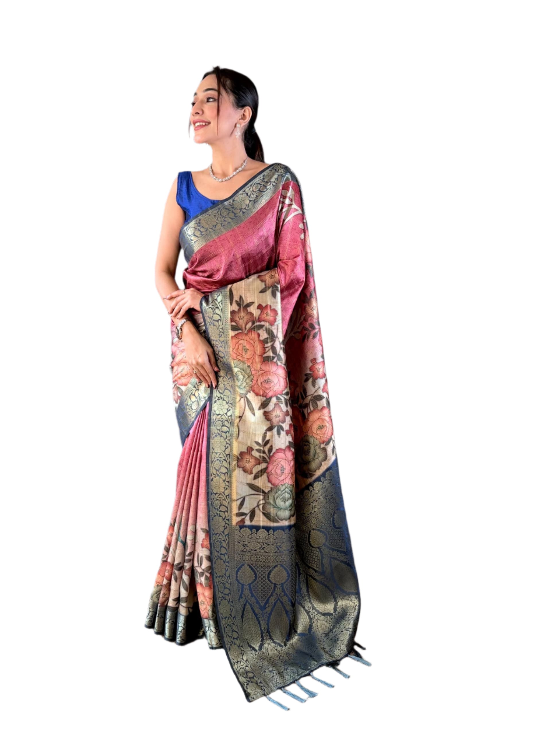 SOFT SILK KALAMKARI PRINT SAREE
