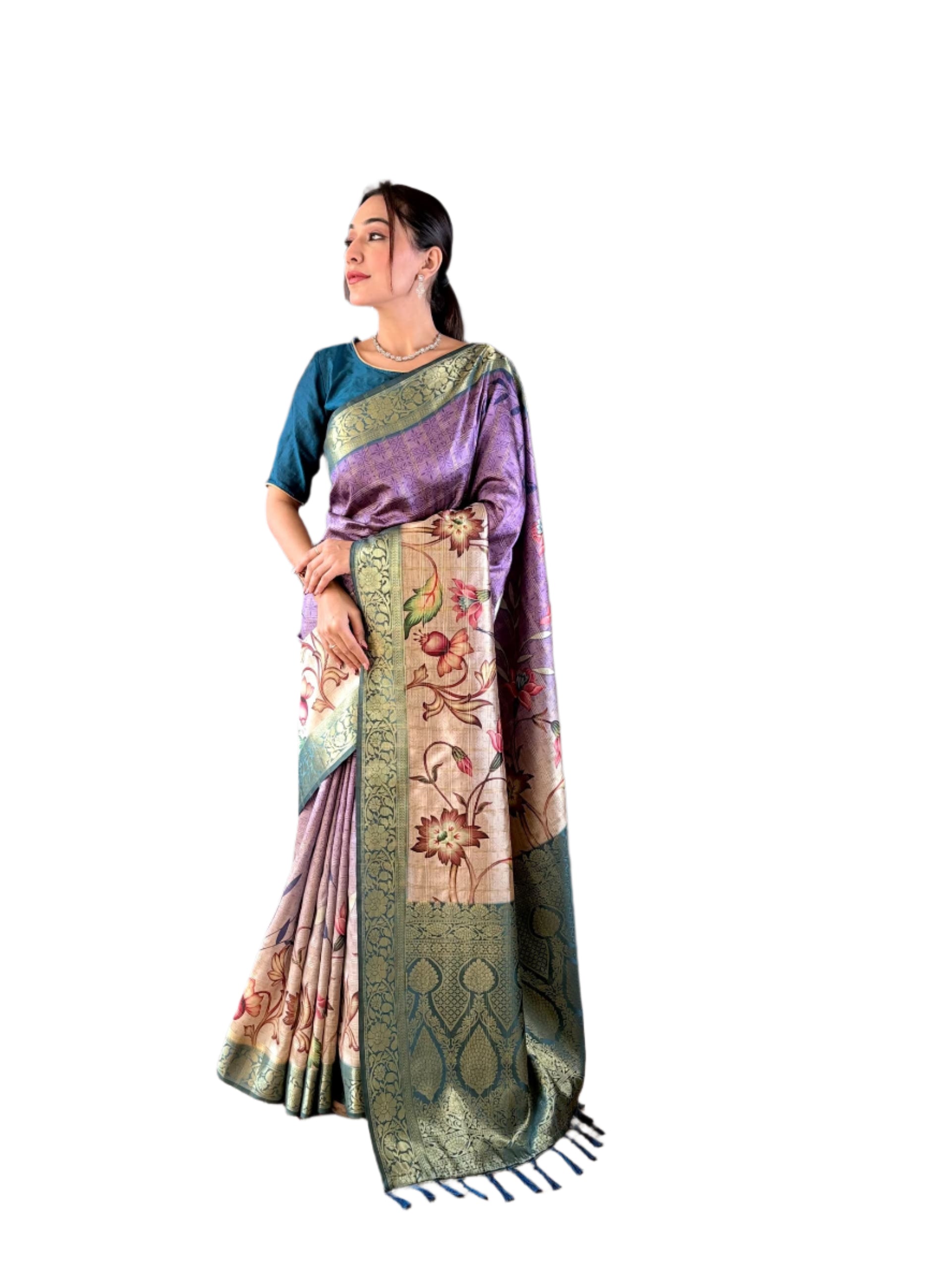 SOFT SILK KALAMKARI PRINT SAREE