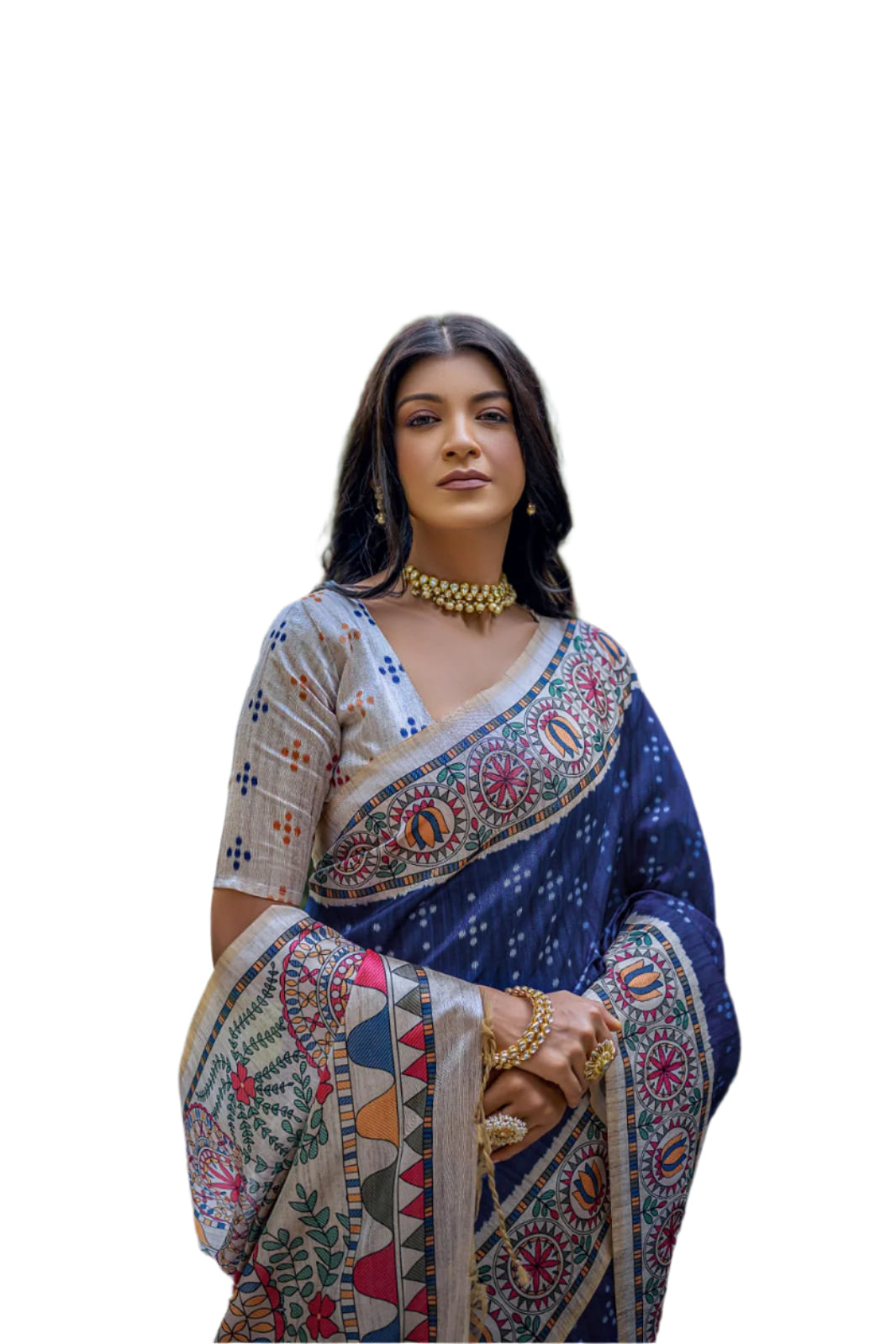 SOFT TUSSAR SILK WITH BEAUTIFUL MADHUBANI PRINT SAREE