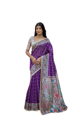 SOFT TUSSAR SILK WITH BEAUTIFUL MADHUBANI PRINT SAREE
