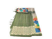 Geometric Print Linen Saree