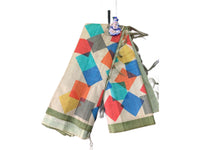 Geometric Print Linen Saree