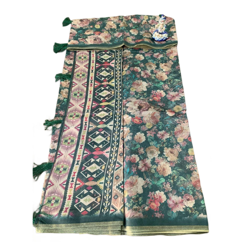 Digital Floral Printed Chiffon Saree