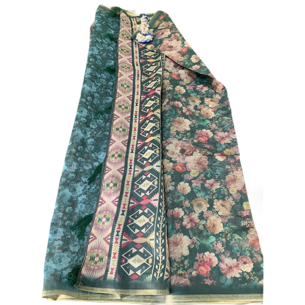 Digital Floral Printed Chiffon Saree
