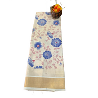 Neelambara Blooom Kasuvu  Saree