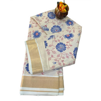 Neelambara Blooom Kasuvu  Saree