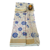 Neelambara Blooom Kasuvu  Saree