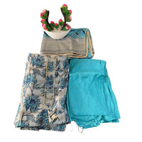 Azure Blossom Grace Suit Set