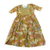 Mustard Roman Silk Kurti Set