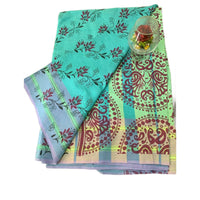Linen Saree with Traditional Circular Motifs