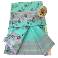 Linen Saree with Traditional Circular Motifs