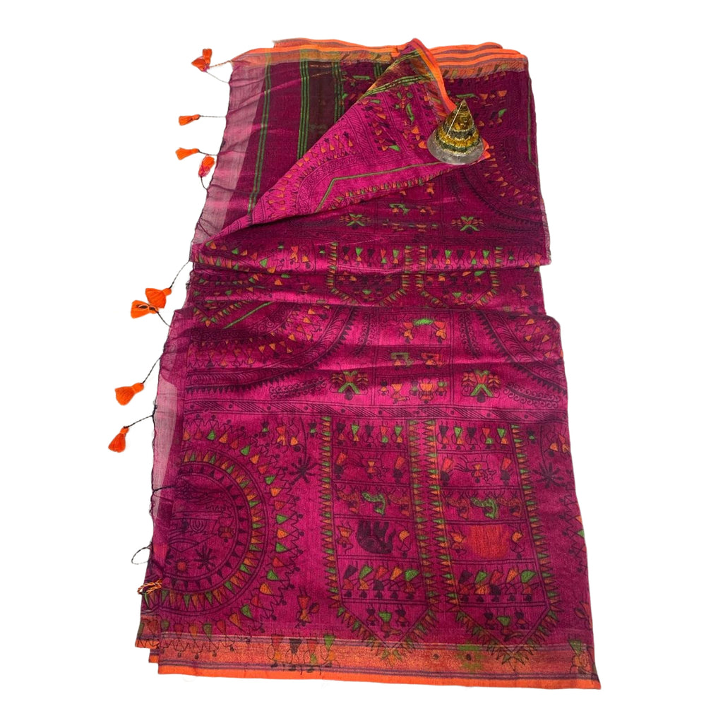 Madhubani Print Saree