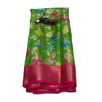 Banarasi Kora Organza Floral Jaal Saree