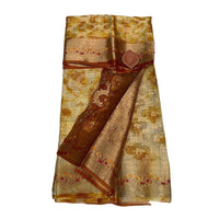 Organza Linen-Silk Batik Print Saree