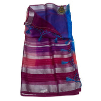 Chanderi Silk-Cotton Multi-Stripe Pallu Saree