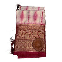 Banarasi Kora Organza Shibori Tie-Dye Saree