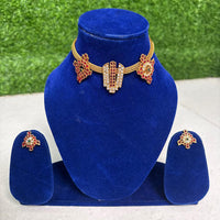 Royal Anaya Rose-Gold CZ Choker Necklace Set