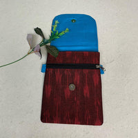 Ikat fabric pouch