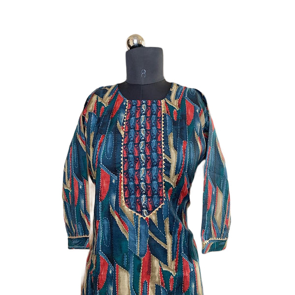 Geometric Print Gota Patti Kurti