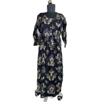 Black Ikat Printed Flared Kurta