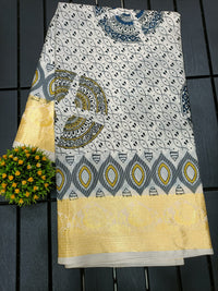 Golden aura drape saree