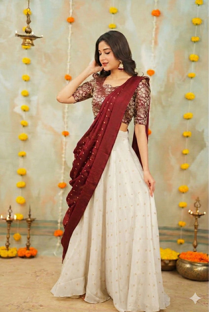 South-style Kanjivaram silk lehenga