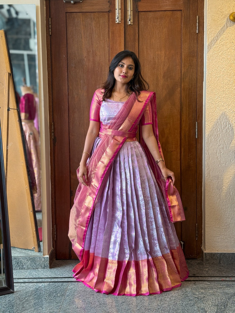 South-style Kanjivaram silk lehenga