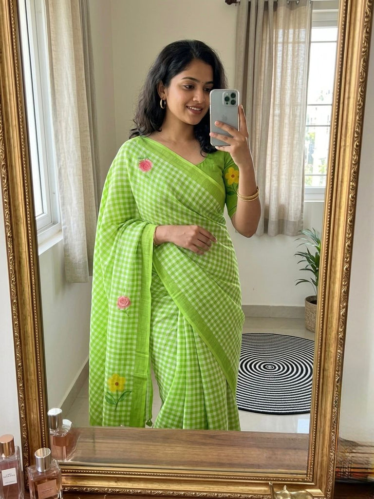 Pure Soft Linen Cotton Saree