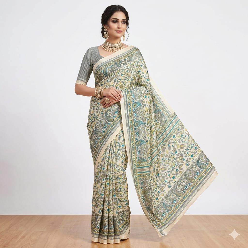 Hand block Print Saree