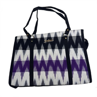 Crimson Rhythm Ikat Tote Bag.